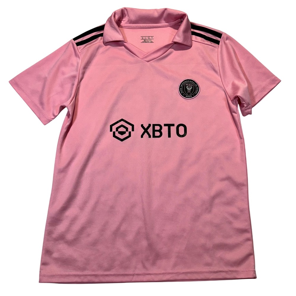 Inter Miami CF Lionel Messi 10 Soccer Jersey Pink V-Neck Shirt Size 30 US Women